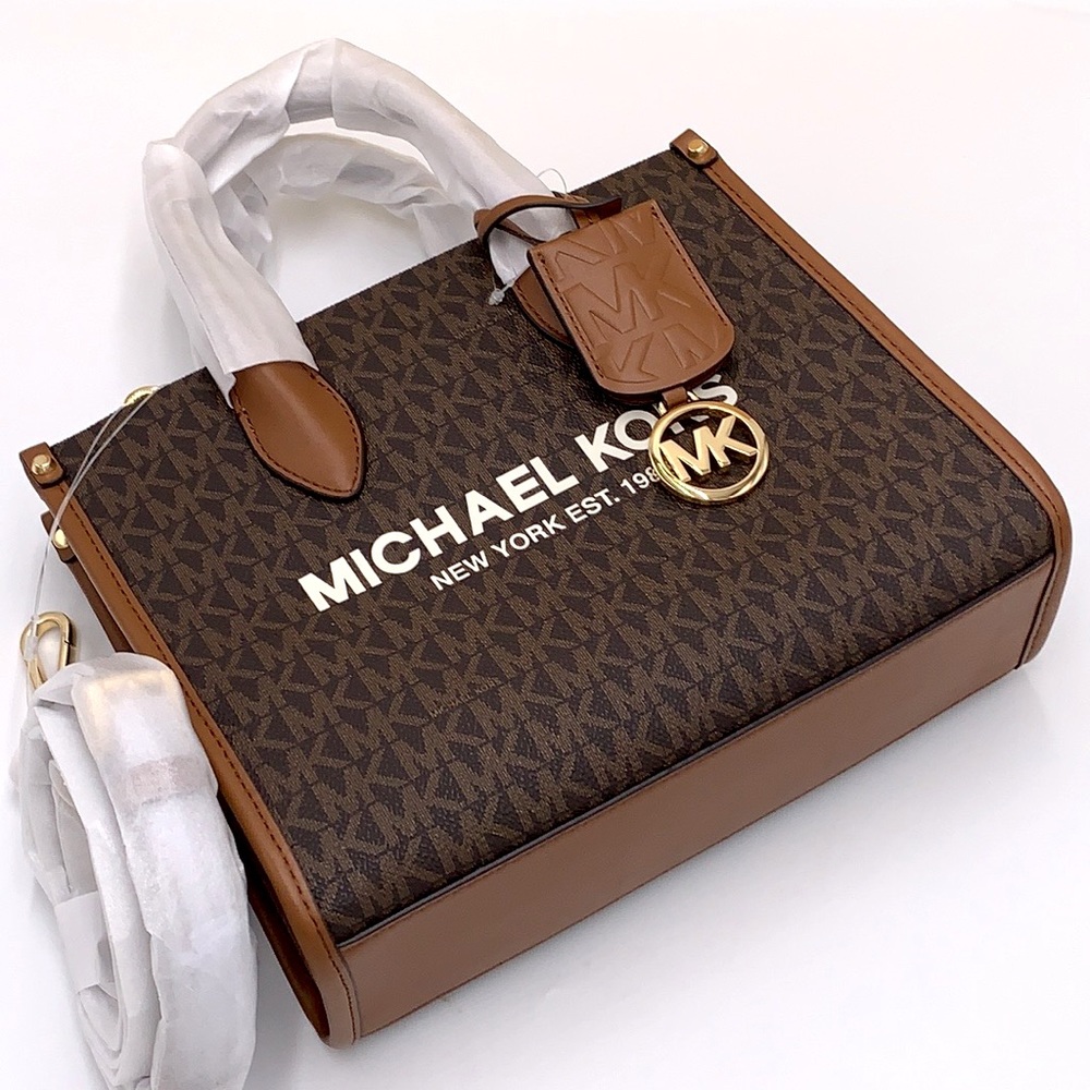 Michael Kors Mirella Small Logo Crossbody Bag Brown Signature color - Picture 5 of 13